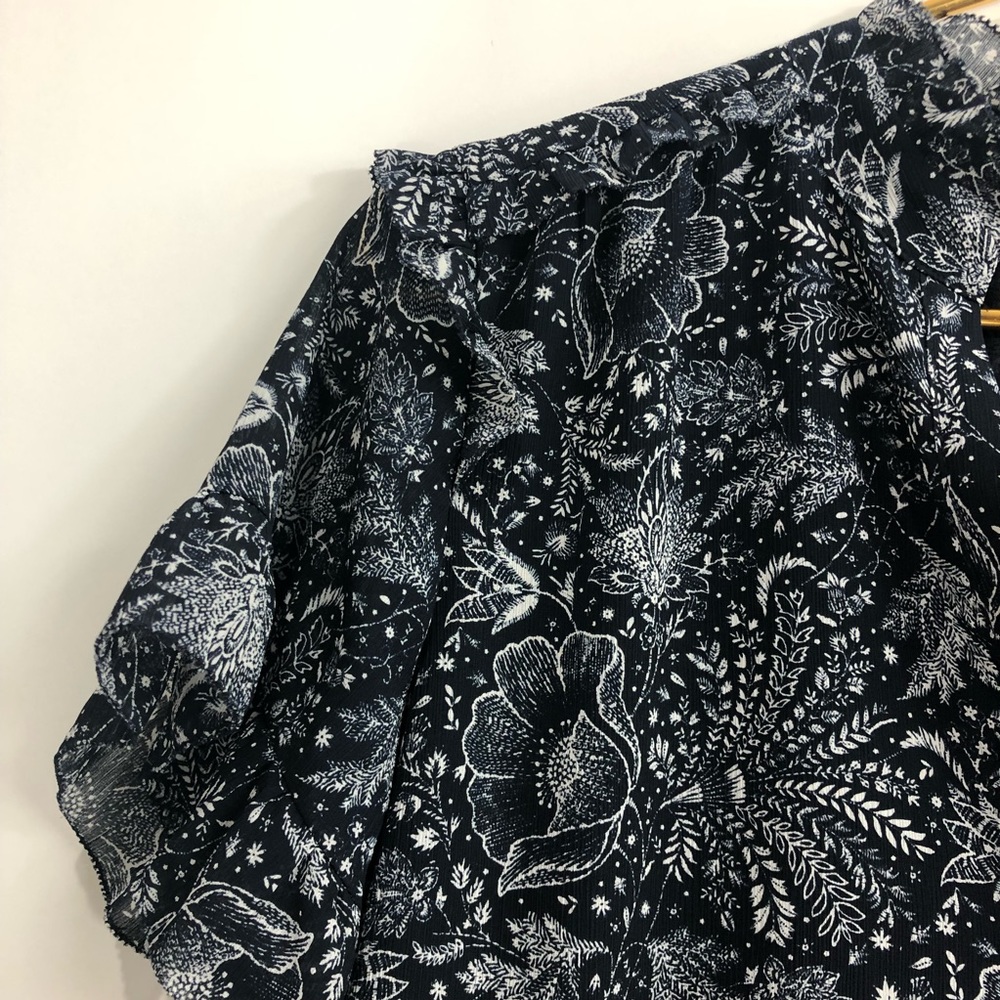 Point Sur JCrew Chiffon Fern Leaf  blouse Small - Picture 6 of 8